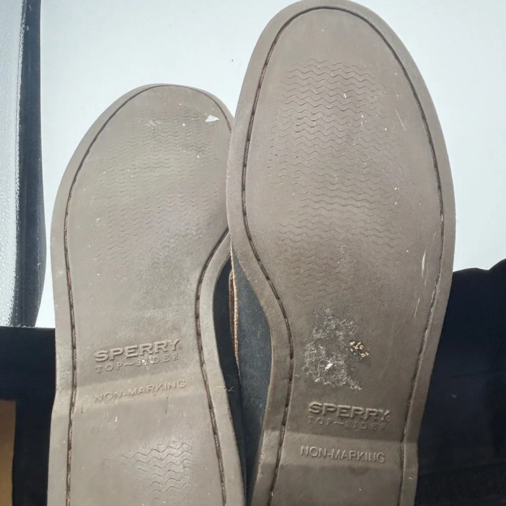 Sperry Boat Shoes Mens 11.5 Black Navy Brown Leather Authentic Original Preppy